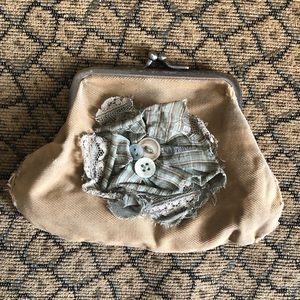 Distressed Anthro Flower Coin Purse